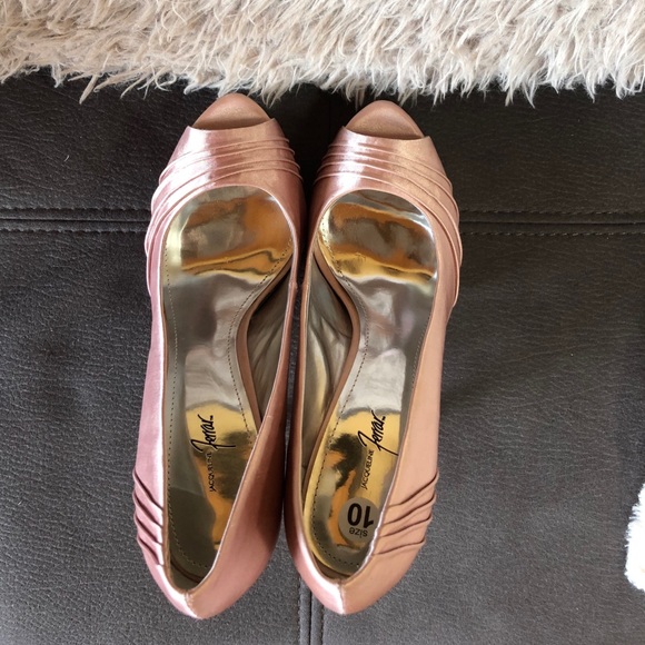 NWOT JACQUELINE FERRAR Pink Peep Toe Heels S10 - Picture 6 of 9